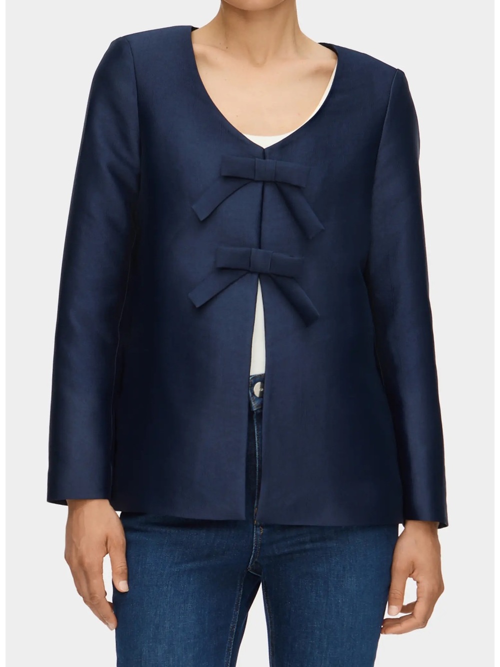 Beau Bow Jacquard Satin Blazer
